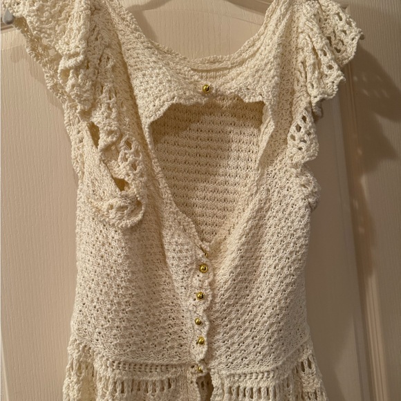 Anthropologie Flutter-Sleeve Sweater Top - Picture 6 of 7